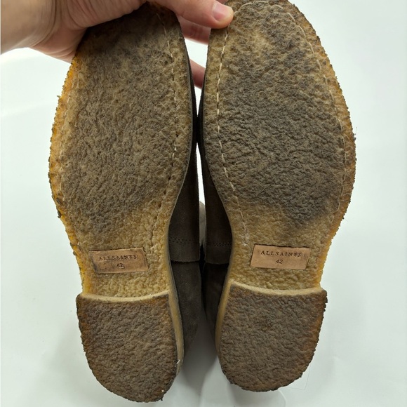 ALLSAINTS Taupe Suede Chelsea Boots western cowboy festival Shoes Men's Size 9 - Picture 6 of 14